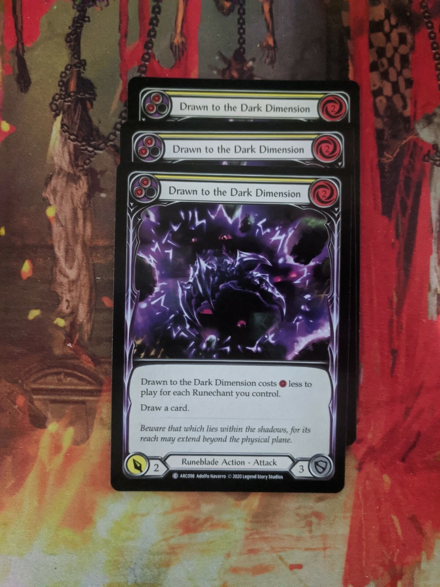 flesh and blood card dimensions Flesh and Blood Card: (3x) Drawn to the Dark Dimension (ARC098)