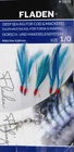 5 Blue White Feathers Glitter Flash 5 Hook Size 1/0 Fishing Herring Mackerel