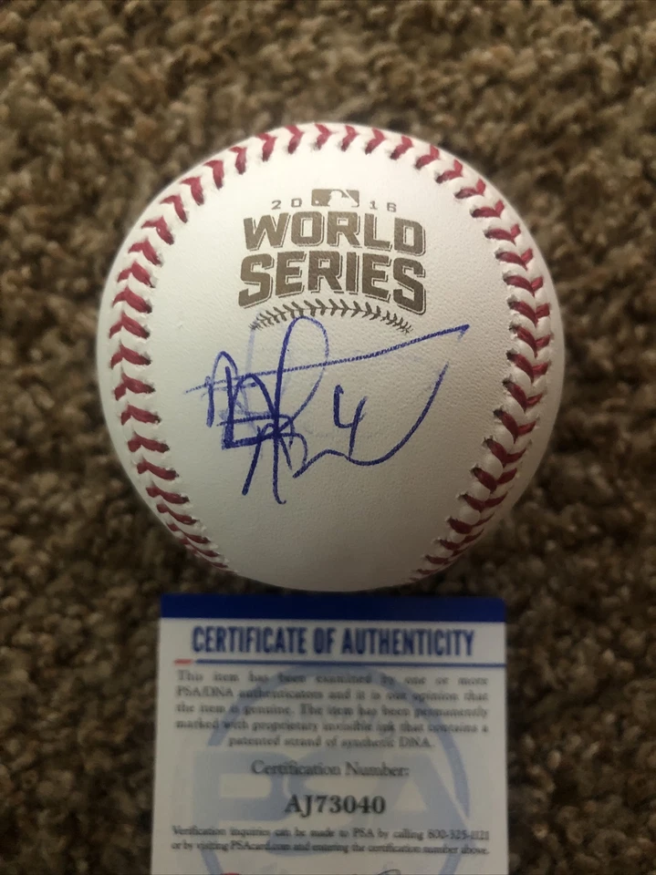 CHICAGO CUBS- AUTÓGRAFO FIRMADO POR ALBERT ALMORA SERIE MUNDIAL BÉISBOL ROMLB CERTIFICADO DE AUTENTICIDAD PSA Foto 3 de 4