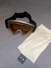 Vintage Oakley Ski Goggles Amber Lens Logo Strap Wide Lens Cloth Cleaning Pouch
