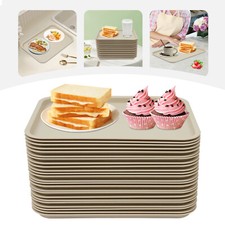 13.39*9.45inch Fast Food Tray, PP Multi-Purpose Rectangle Serving Tray, Khaki