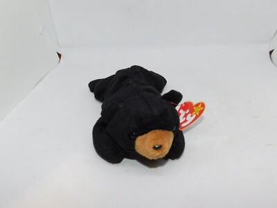 TY Beanie Baby Blackie Black Bear 1993 PVC PELLETS ORIGINAL