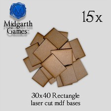 15x Rectangle 30x40mm MDF Bases Miniature Warhammer Laser Cut 40K FAST SHIPPING