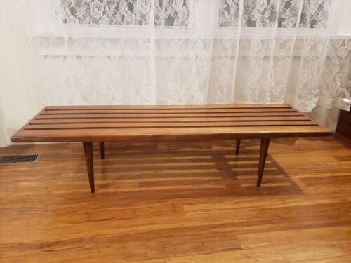 Mid-Century Modern Danish Modern Style MCM Slat Bench Coffee Table European 5 Ft