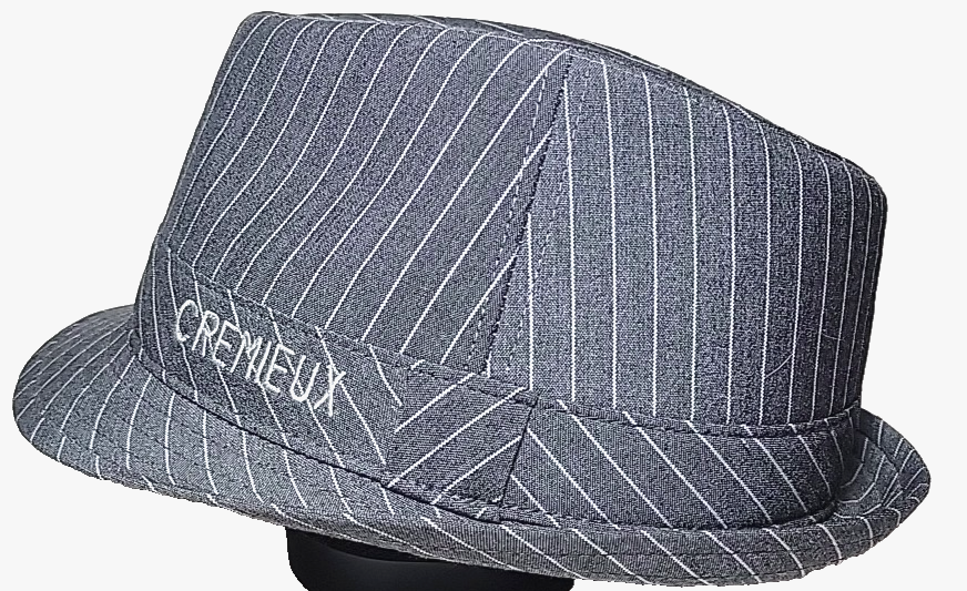 Cremieux Gray Pin Striped Fedora Hat Unisex S/M Size-image