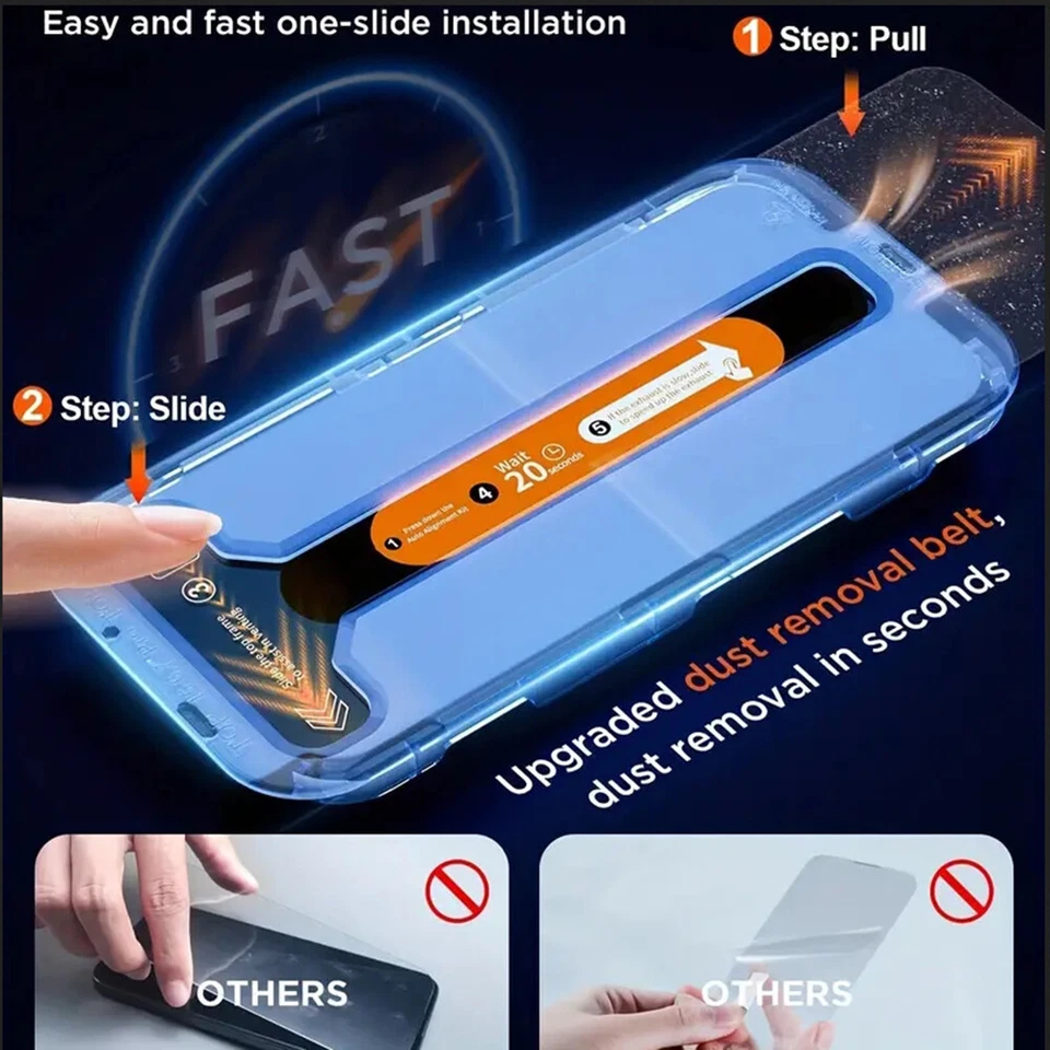 For iPhone 17 16 15 14 13 12 Pro Max Full Cover Screen Protector Tempered Glass - Image 4 of 4