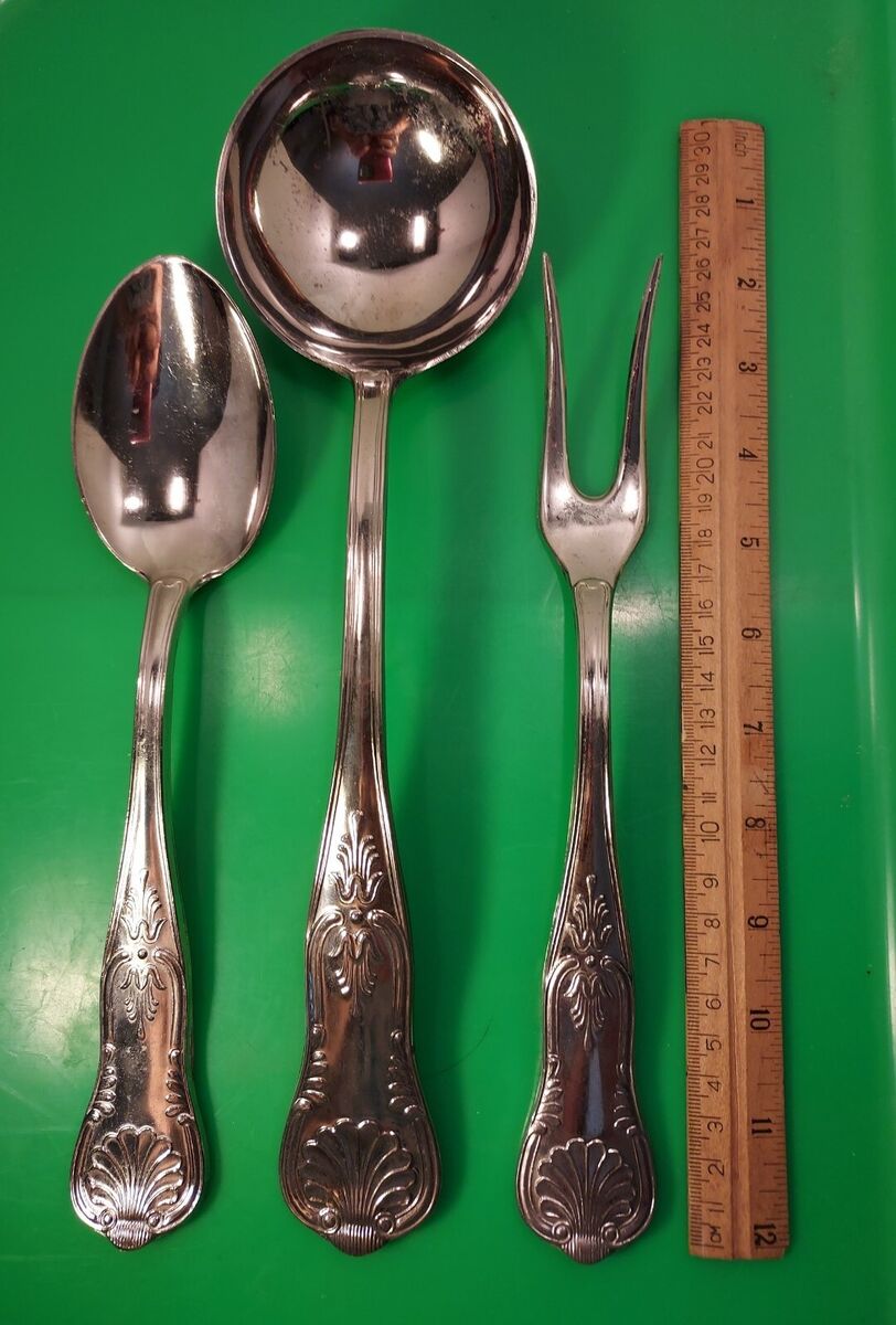 Vintage Italy ARG 800 Silverplate KINGS Pattern Large Buffet Vintage Italy ARG 800 Silverplate KINGS Pattern Large Buffet