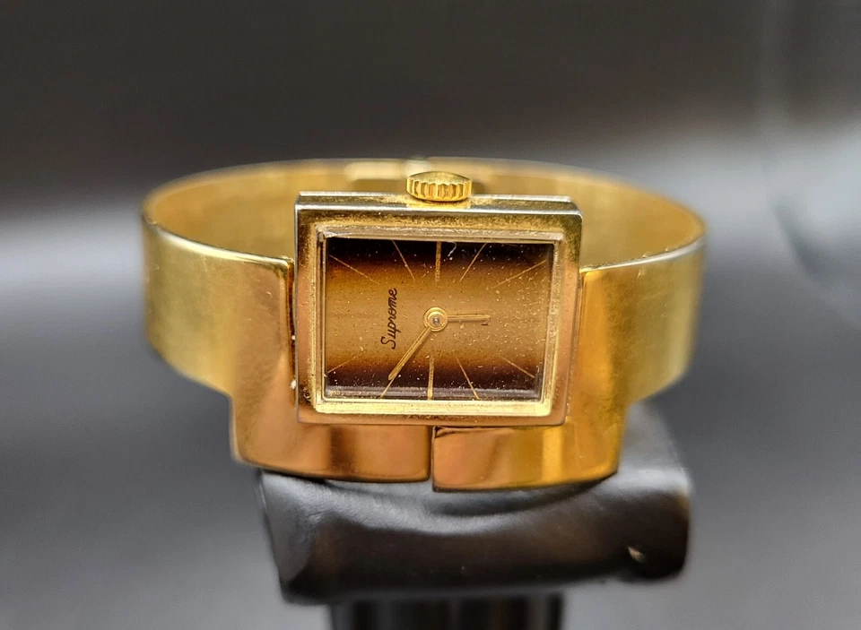 Vintage Gold Tone Supreme Ladies 17 JWL Manual Analog Exquisite Watch w Bracelet - Image 2 of 4