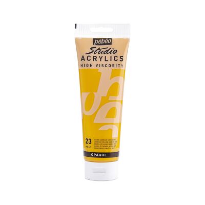 Pebeo Studio Acrylics High Viscosity, Fine Acrylic, 250 ml - Cadmium Yellow M...