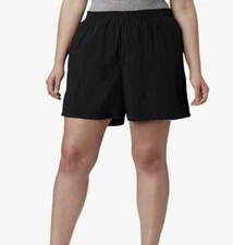 Columbia Sandy River Shorts Women’s Large Black 5" Inseam UPF 30 Hike Water Gym