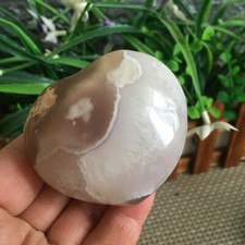 134g Natural Polished Sakura Cherry Agate Quartz Crystal heart Reiki Healing