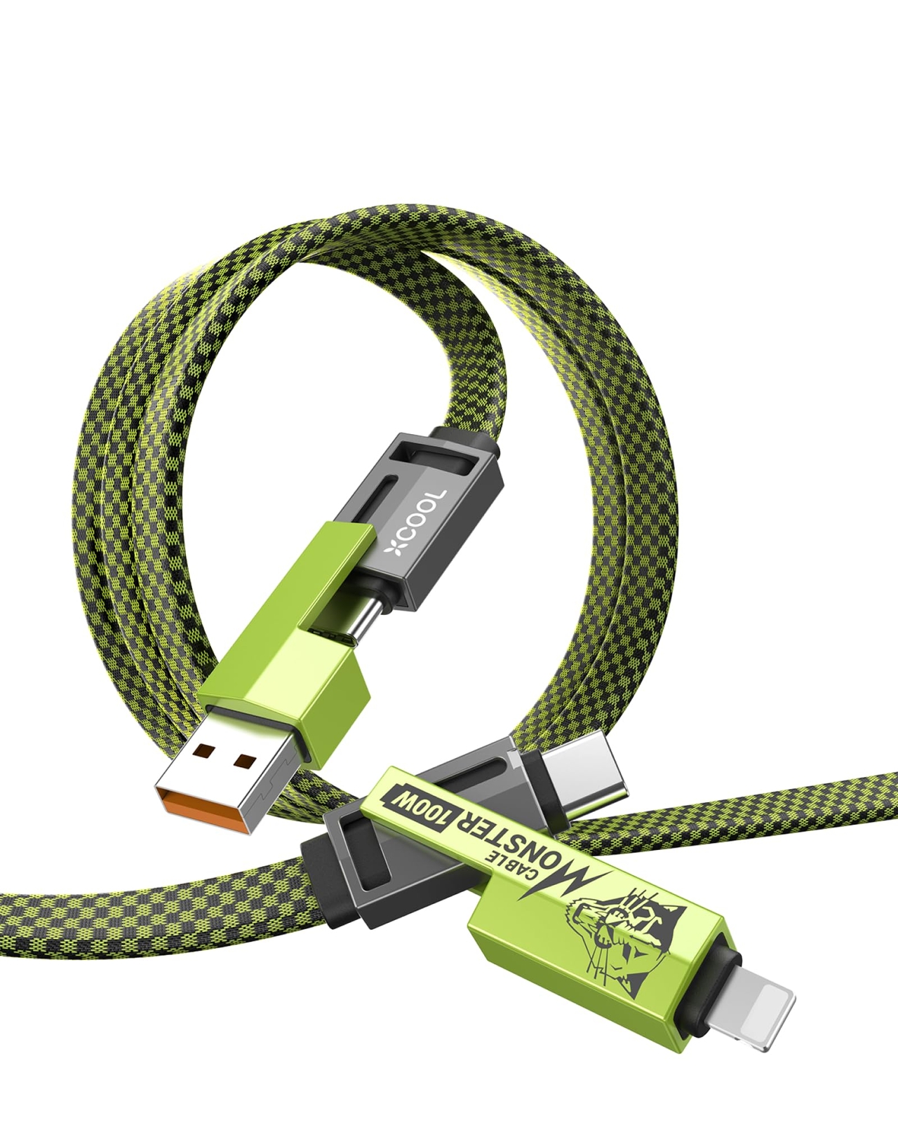 USB C Cable, 4-in-1 USB-C Cable (3ft), 100W C to C Cable Fast Charging with H...-image