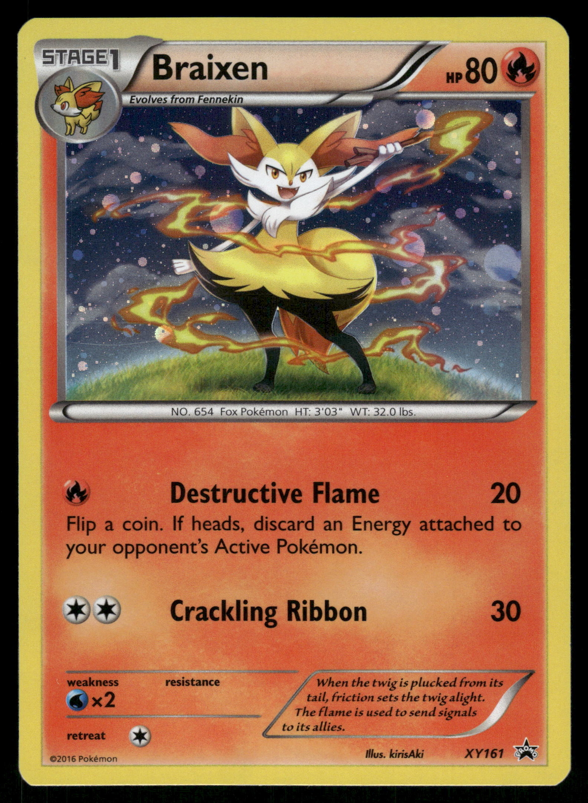 Braixen Holo XY161 XY Promos Pokemon Card