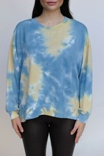 Found Los Angeles Tie Dye Sweatshirt Blush Roses Shadow Sleeve Pullover M L