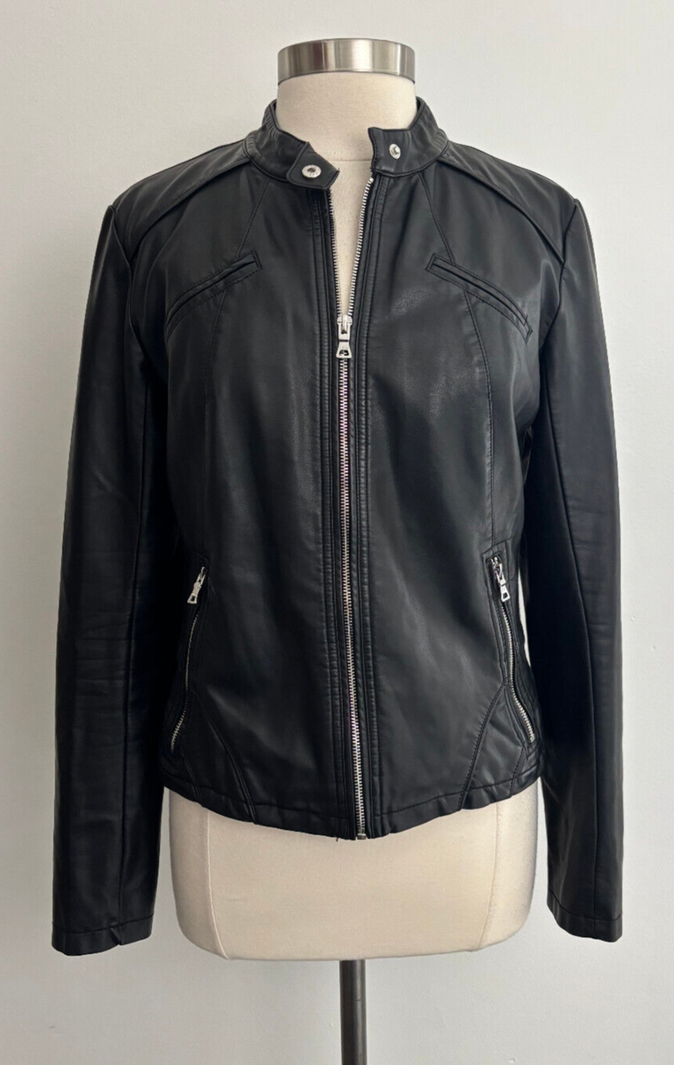 GUESS ブラック シングルライダースジャケット GUESS ブラック シングルライダースジャケット ライダース