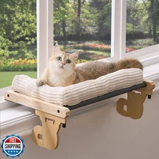 Gardner Pet Cat Window Perch, 2 in 1 Cat Hammock Window Sill Seat with Cushio