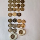 lot of 27 silver 90% Roosevelt And Mercury dimes various dates