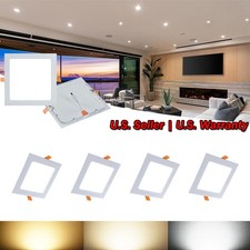 4 Pack 12W 6-Inch Square Cool White Recessed Lighting Dimmable LED Ceiling Light