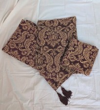 Burgundy Wine Gold Damask Tablecloth Table Runner 4 Napkins