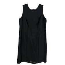 Vintage Gunit Fashions Black Midi Pencil Tank Dress LBD Size Large
