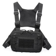 Tactical Chest Pack EDC Chest Bag Utility Molle Chest Black Pouch Harness
