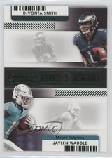 2021 Panini Contenders Round Numbers Emerald DeVonta Smith Jaylen Waddle 0l1o