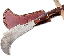 Hand Forged Damascus Steel Billhook Machete Knife – Heavy Duty Sickle Garden Too