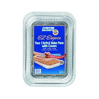 99940 Hefty EZ Foil Rectangular Cake Pan w/Cover 13''x9''x2'' 9-2PKS/CS