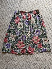 Vintage Wentworth Gallery A-Line Floral Elastic Waist Floral Skirt Size 22W/36