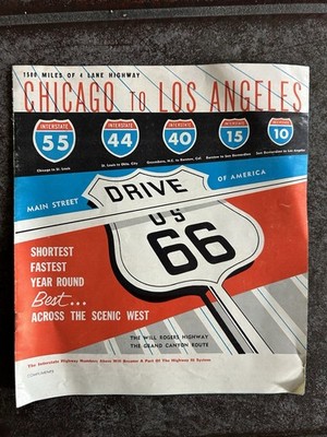 Chicago to Los Angeles Interstate Replacing Route 66 Brochure 1962