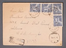 MayfairStamps Poland 1951 Konin Registered to Ponoma CA Cover aaw_56197