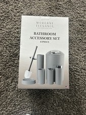Modern Elegance Bathroom Accessory Set 6 Piece Bath Countertop Decor NIB