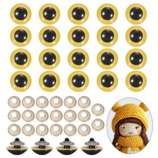 26mm Safety Eyes, 20Pcs Realistic Doll Crocheting Safety Eyes Yellow