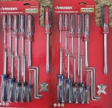 Husky 14-Piece Screwdriver Set, Asst. (Lot Of 2 Sets) Machine Precision Tip, NEW