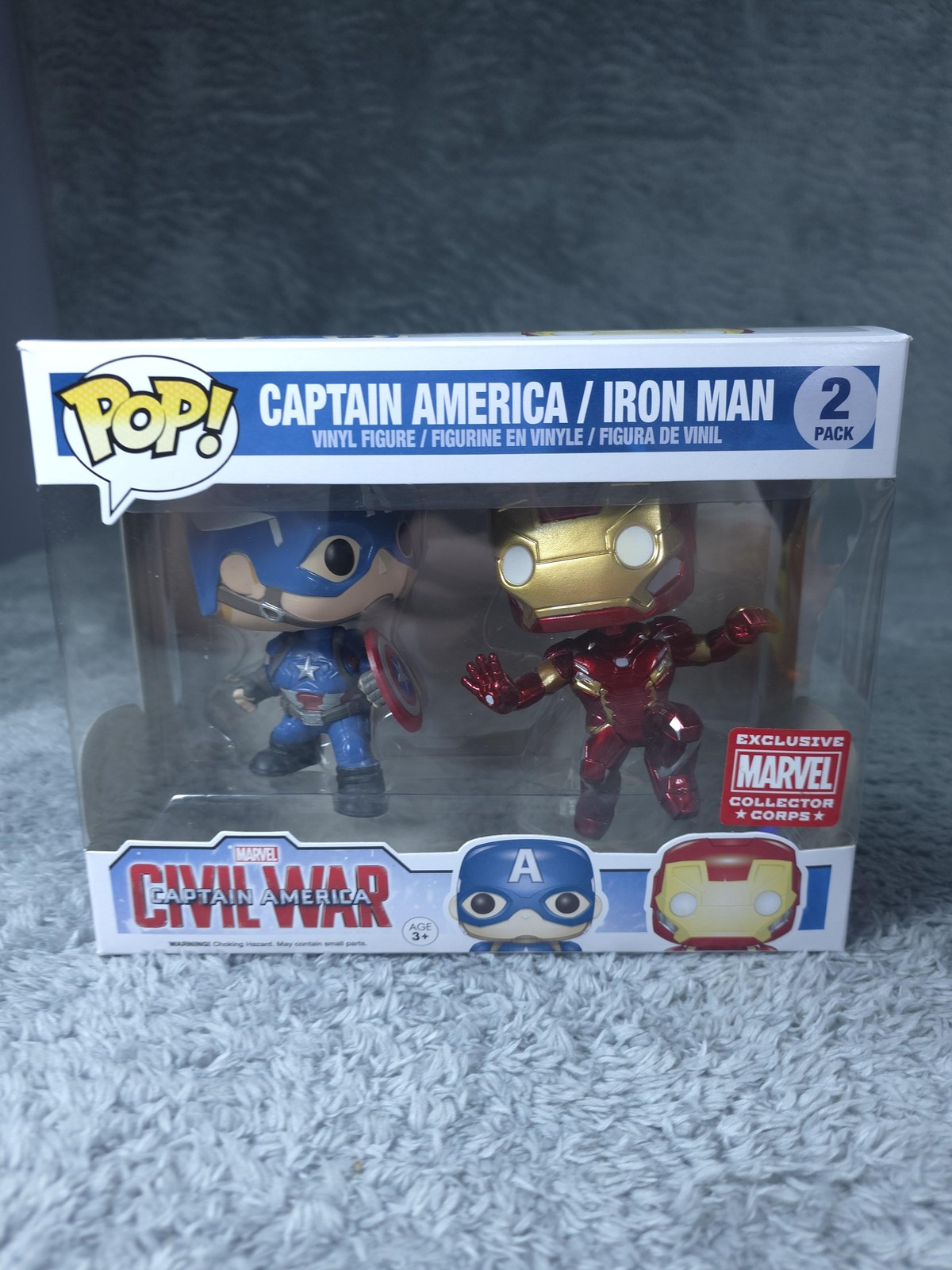 Funko Pop Captain America Iron Man 2 Pack Marvel Civil War Collector Corps