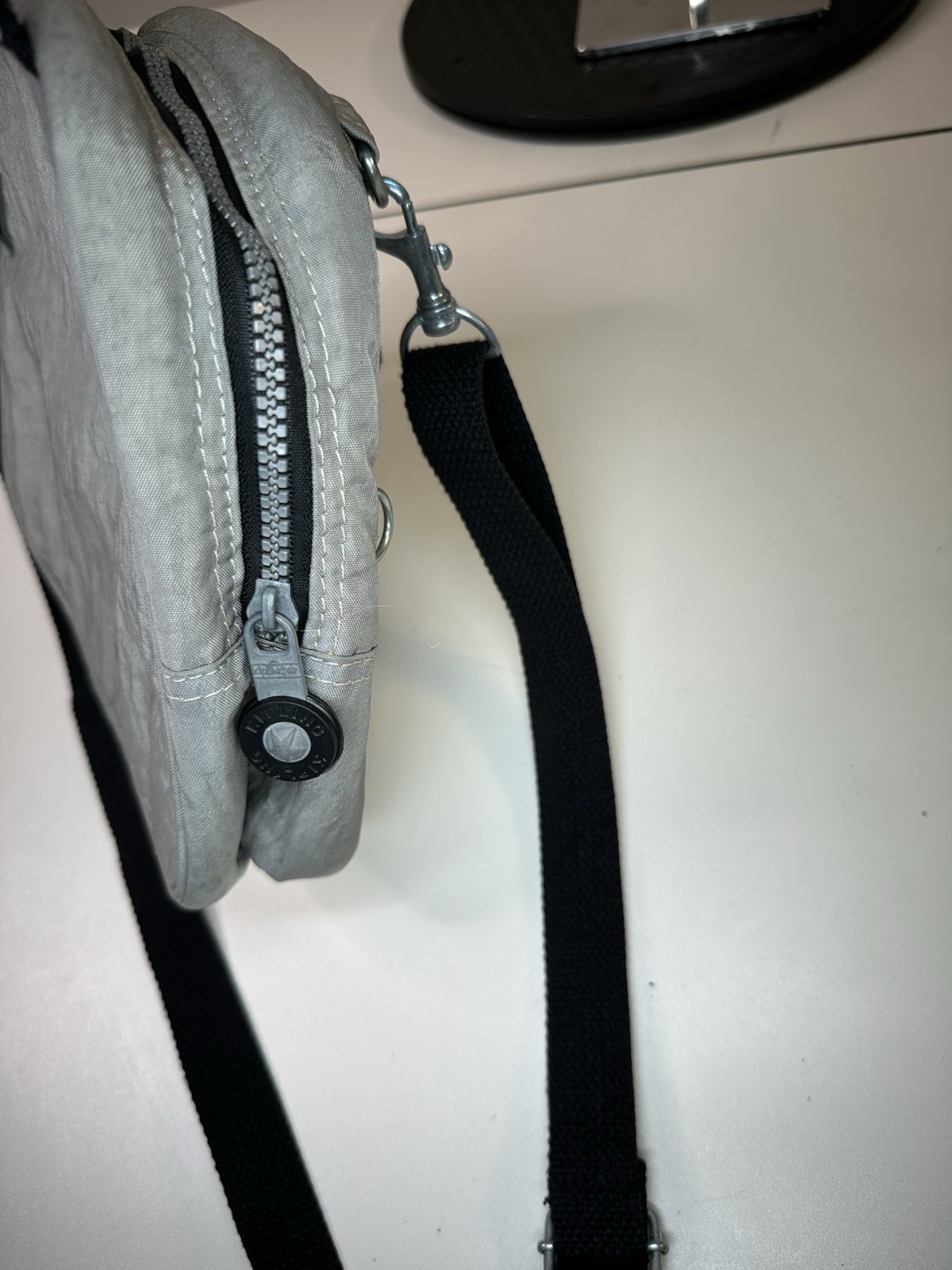 Kipling Small Gray Bag Pockets Logo Unisex Stitching image 5