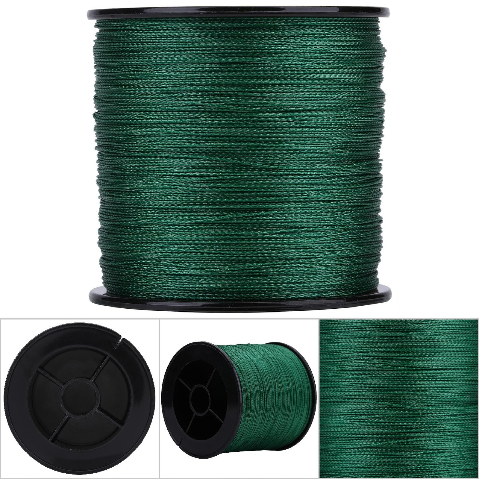 (4)GREEN 500m PE Braided 4 Strands Super Strong Fishing Lines HG