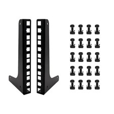 4U Vertical Wall Mount Rack Rails with M6 Rack Mount Screws and Cage Nuts Set...