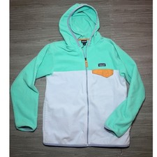 Patagonia Kids Synchilla Full Zip Fleece Hoodie L 12 Green Colorblock
