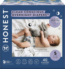 Clean Conscious Overnight Diapers for Sensitive Skin Hypoallergenic Fragrance-Fr