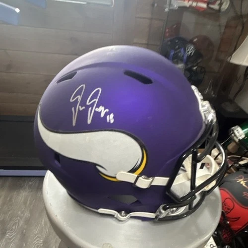 Minnesota Vikings signed justin Jefferson replica helmet Beckett authenticated