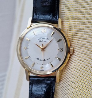 Orologio automatico vintage svizzero Le Coultre Master Mariner 'bumper' oro massiccio 14 carati