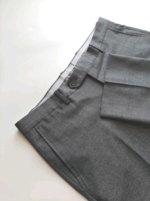   Monte Rosso Mens Wool Dress Pants 35x33 Gray Flat Front Italy