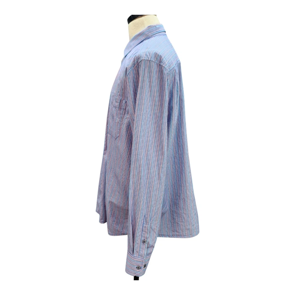 Camisa de Vestir Tommy Bahama Hombres XLARGE Rojo Azul Rayas Botones Carrera Informal Foto 4 de 4