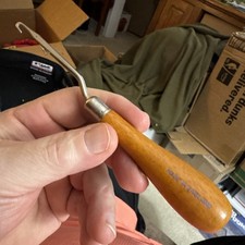 Vintage Latch Hook Rug Needle Tool - Made In England - Hardwood Handle