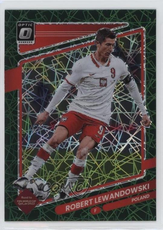 2021-22 Donruss Road to Qatar Optic Green Velocity Prizm Robert Lewandowski d0b