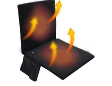 Heated Seat Cushions Stadium Adjustable Switch Safety Features Set of 2 Grey