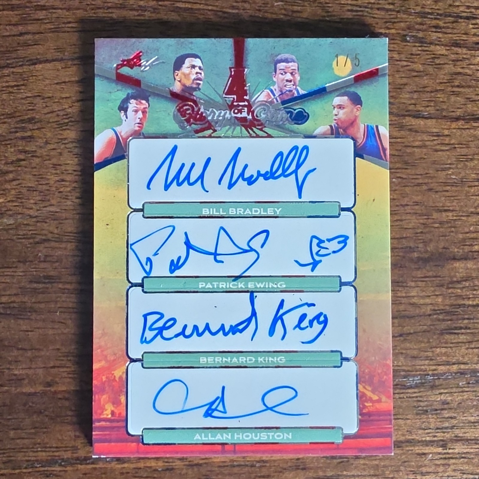 Leaf 2025 Glory of the Game 4 Glory #4G-1 Ewing/King/Houston/Bradley Auto /5