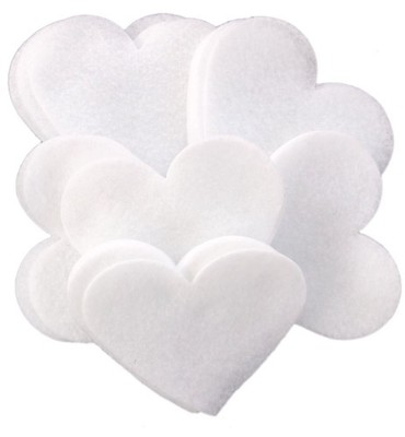 Playfully Ever After 1 inch Felt Hearts 200pc - White small, white