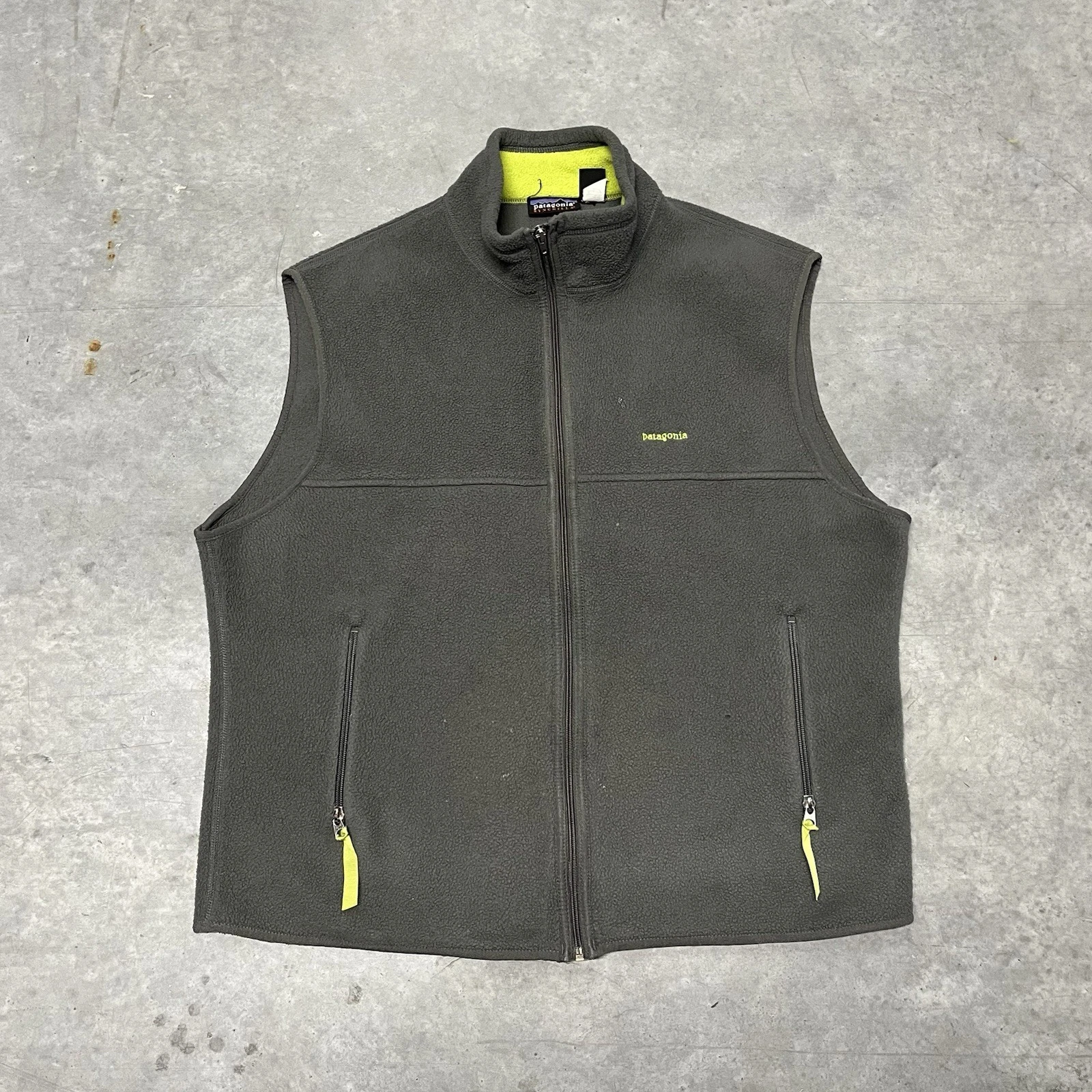 Vtg 2000’s Patagonia Synchilla Fleece Vest Full Zip Green/Grey XL Colombia